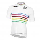 2020 Abbigliamento Ciclismo UCI Bianco Multicolore Manica Corta e Salopette