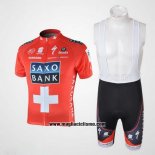 2010 Abbigliamento Ciclismo Saxo Bank Campione Svizzera Manica Corta e Salopette