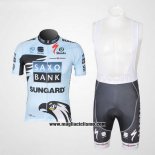2011 Abbigliamento Ciclismo Saxo Bank Azzurro Manica Corta e Salopette