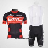 2012 Abbigliamento Ciclismo BMC Nero e Rosso Manica Corta e Salopette