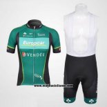 2012 Abbigliamento Ciclismo Europcar Verde Manica Corta e Salopette