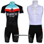 2013 Abbigliamento Ciclismo Bianchi Nero e Azzurro Manica Corta e Salopette