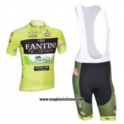 2013 Abbigliamento Ciclismo Vini Fantini Verde e Nero Manica Corta e Salopette