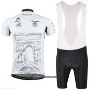 2015 Abbigliamento Ciclismo Tour de France Bianco Manica Corta e Salopette