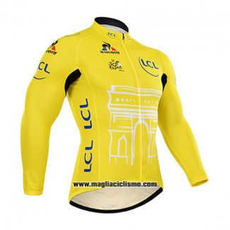 2015 Abbigliamento Ciclismo Tour de France Giallo Manica Lunga e Salopette