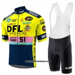 2017 Abbigliamento Ciclismo DFL Giallo Manica Corta e Salopette