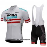 2018 Abbigliamento Ciclismo Bora Campione Austria Bianco Manica Corta e Salopette