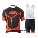 2018 Abbigliamento Ciclismo KTM Nero Arancione Manica Corta e Salopette