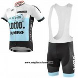 2019 Abbigliamento Ciclismo Lotto NL-Jumbo Blu Bianco Manica Corta e Salopette