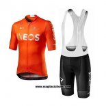 2020 Abbigliamento Ciclismo Ineos Arancione Manica Corta e Salopette