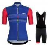 2020 Abbigliamento Ciclismo Rapha Rosso Blu Manica Corta e Salopette