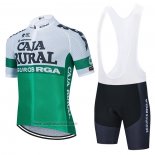 2021 Abbigliamento Ciclismo Caja Rural Bianco Verde Manica Corta e Salopette