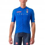 2023 Abbigliamento Ciclismo Italia Blu Manica Corta e Salopette
